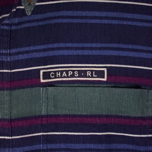 Vintage Chaps Ralph Lauren Striped Corduroy Long Sleeve Button Shirt Men’s XL - Picture 4 of 11